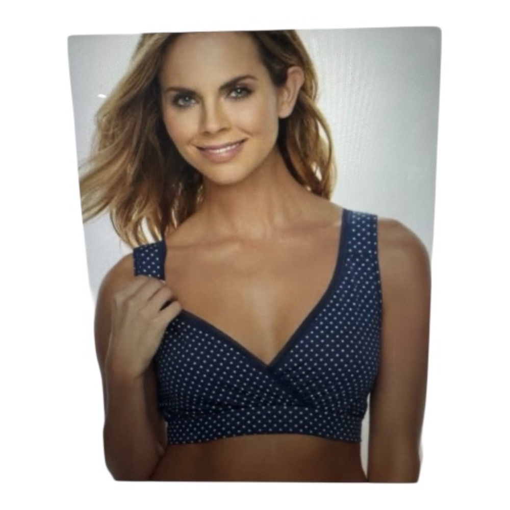 Playtex Nursing Bra XL Polka Dot Wireless Strech Comfort Flex Fit Maternity  NWT - Picture 2 of 2